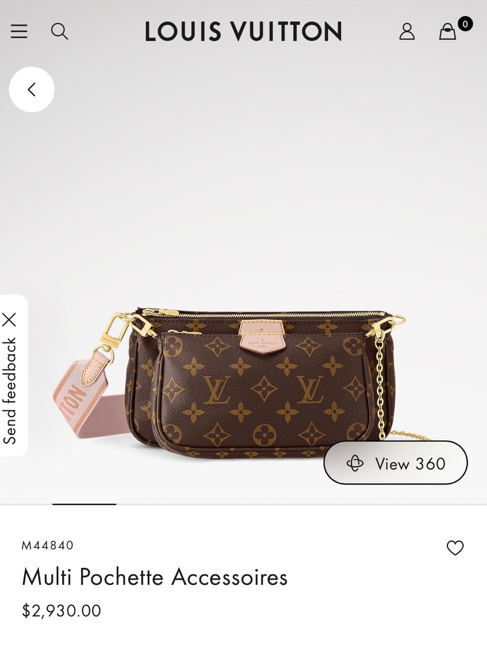 NWT Louis Vuitton Pochette Accessories Pink (Please see description)